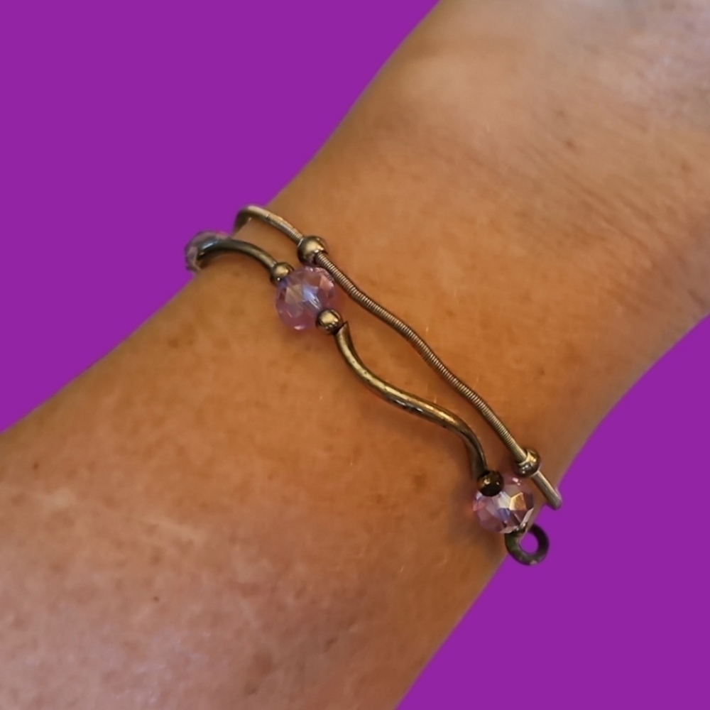5/$25 Dainty Silvertone Stretch Bracelets